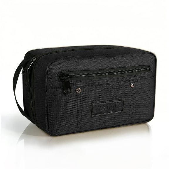 Wrangler Toiletry Bag for Men, Travel Shaving Dopp Kit, Oxford Fabric Tech Kit Bathroom Organizer, Gifts for Men
