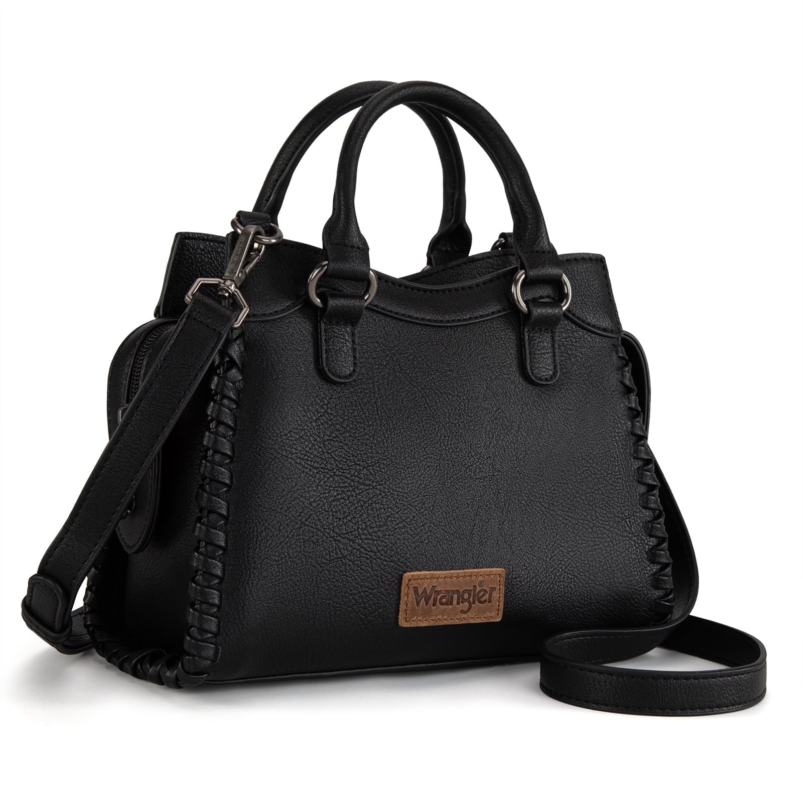 Wrangler Purses for Women Carry All Handbags Small Crossbody Purses with Zipper, Black