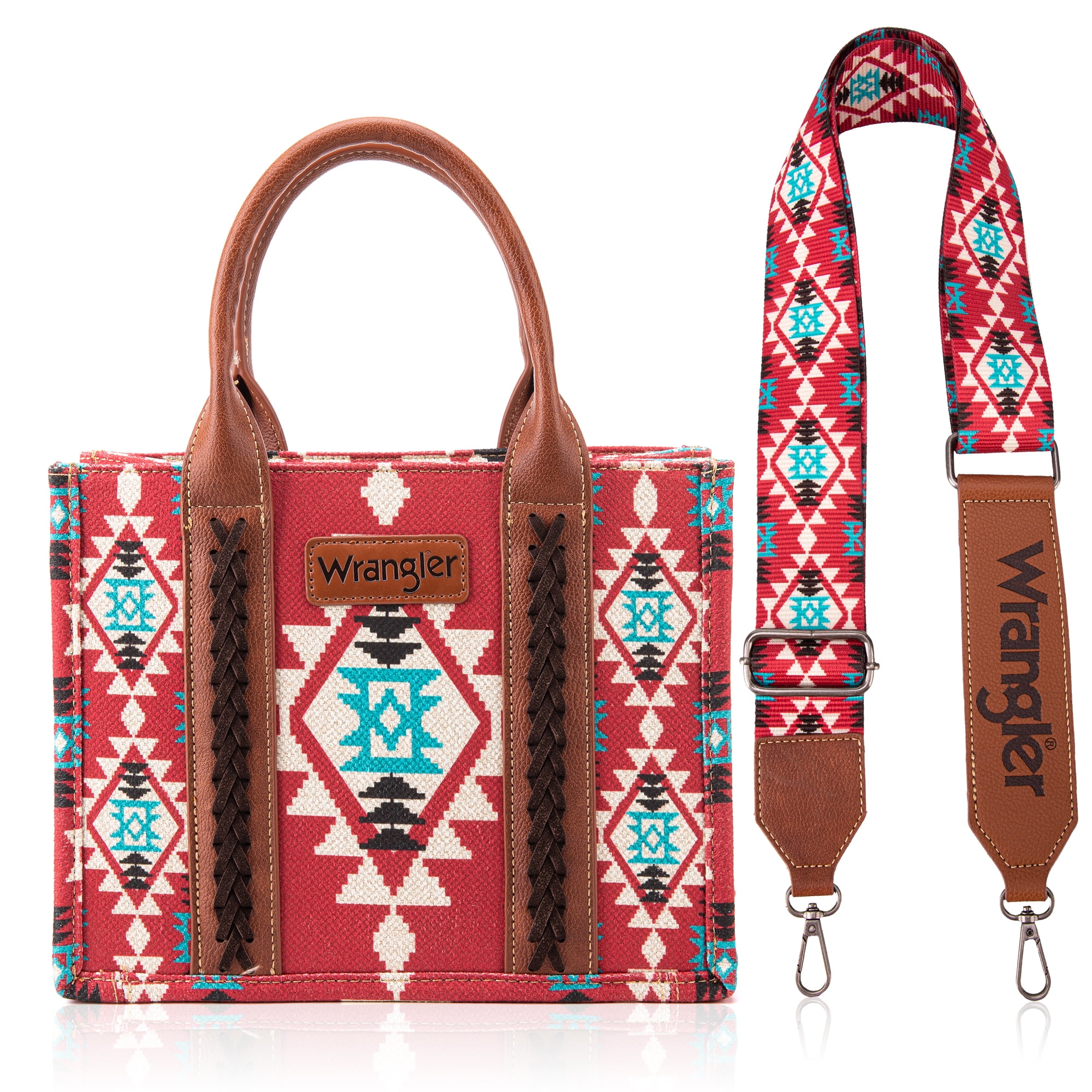 Wrangler Tote Bag Western Purses for Women Shoulder Boho Aztec Handbags,  Angel Denim Jean- S 