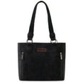 thumbnail image 1 of Wrangler Distressed Tote Bag for Women Western Purse Multi Pockets Handbags and Shoulder Bag, Braided-rich Black, 1 of 7