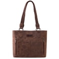 thumbnail image 1 of Wrangler Distressed Tote Bag for Women Western Purse Multi Pockets Handbags and Shoulder Bag, Coffee, 1 of 6