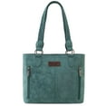 thumbnail image 1 of Wrangler Distressed Tote Bag for Women Western Purse Multi Pockets Handbags and Shoulder Bag, Braided-teal Blue, 1 of 7