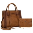 thumbnail image 1 of Wrangler Tote Bag for Women Western Cowhide Purse and Wallet Set, Light Brown, 1 of 7