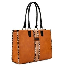 Wrangler Tote Bag for Women Western Woven Shoulder Purse Leopard Print Handbags