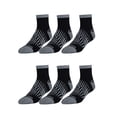thumbnail image 1 of Wrangler Peak Light Compression Ankle Socks for Men, Size 6-12, Black, 6 Pairs, 1 of 5