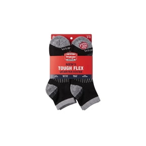 Wrangler Peak Light Compression Ankle Socks for Men, Size 6-12, Black, 6 Pairs