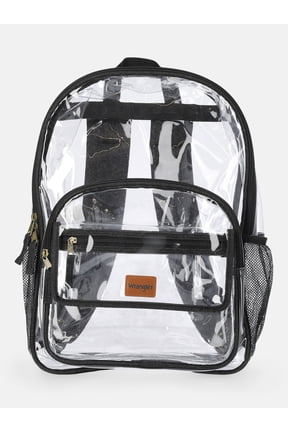 Unisex Clear & Denim Backpack, Black