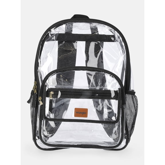 Wrangler Unisex Clear & Denim Backpack, Black