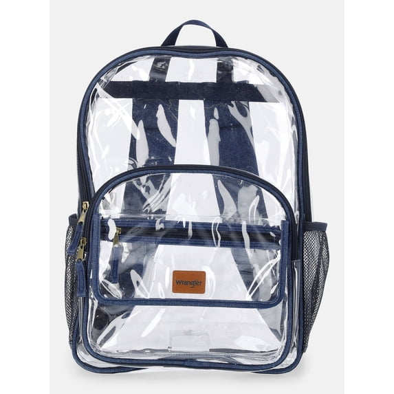 Wrangler Unisex Clear & Denim Backpack, Blue