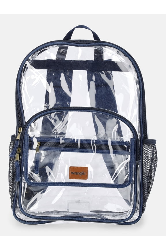 Unisex Clear & Denim Backpack, Blue