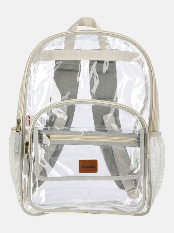 Unisex Clear & Denim Backpack, Mountain Ice