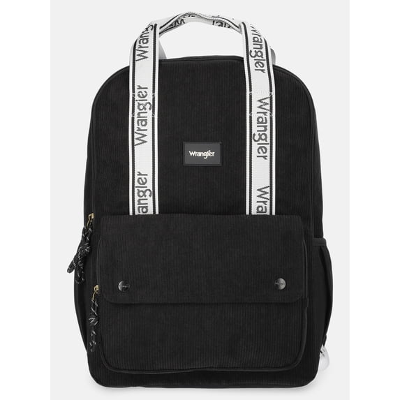 Wrangler Unisex 17" Corduroy Backpack, Black