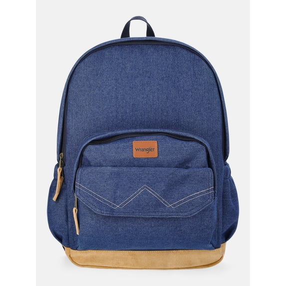 Wrangler Unisex 17" Denim Backpack, Blue