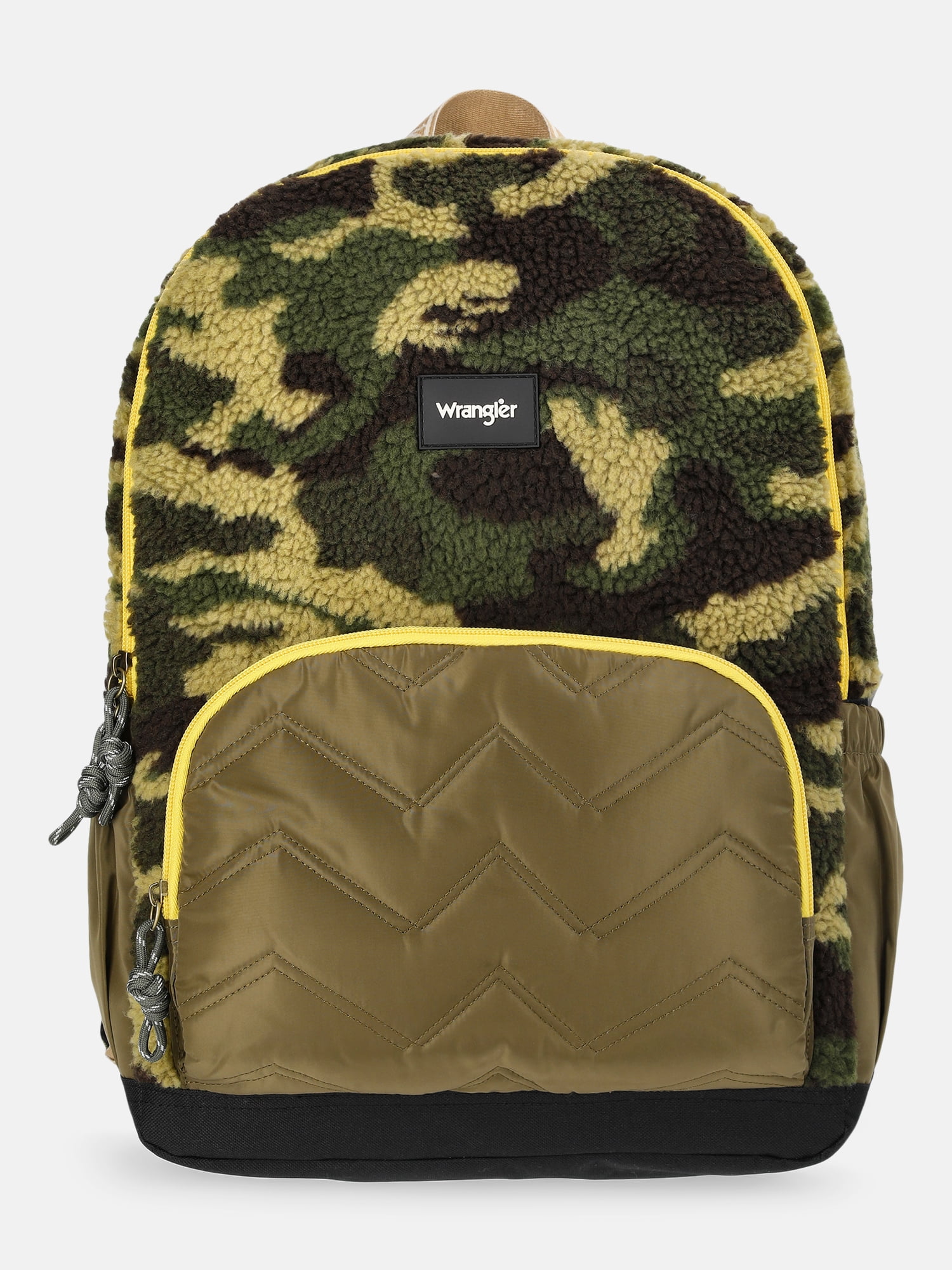 Unisex 17" Plush Camo Backpack, Olive