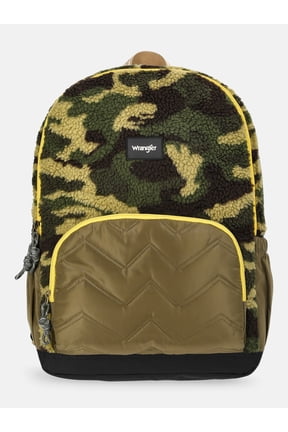 Unisex 17" Plush Camo Backpack, Olive