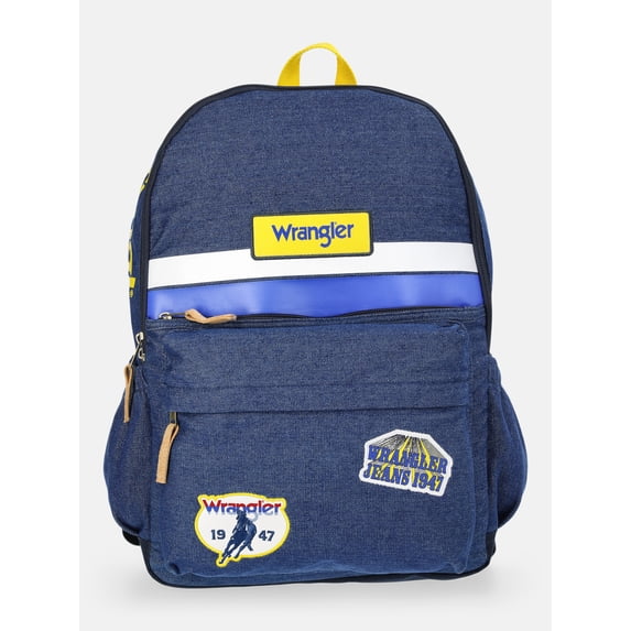 Wrangler Unisex 17" Rodeo Sport Denim Backpack, Blue