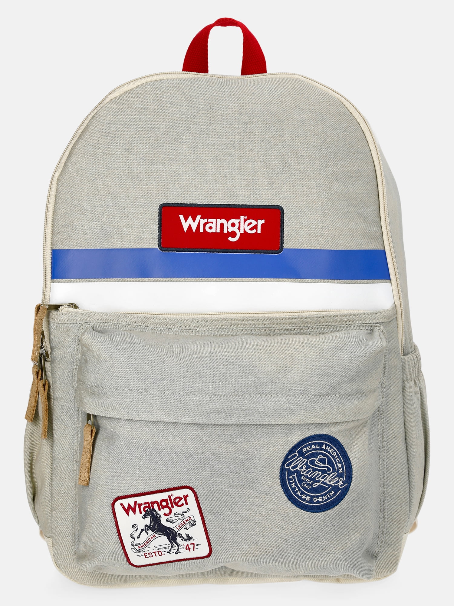 Wrangler Unisex 17" Rodeo Sport Ice Denim Backpack, Gray