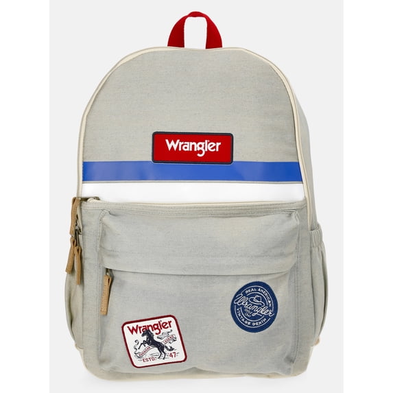 Wrangler Unisex 17" Rodeo Sport Ice Denim Backpack, Gray
