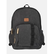 Unisex 17" Washed Canvas Backpack, Black