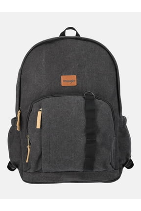 Unisex 17" Washed Canvas Backpack, Black