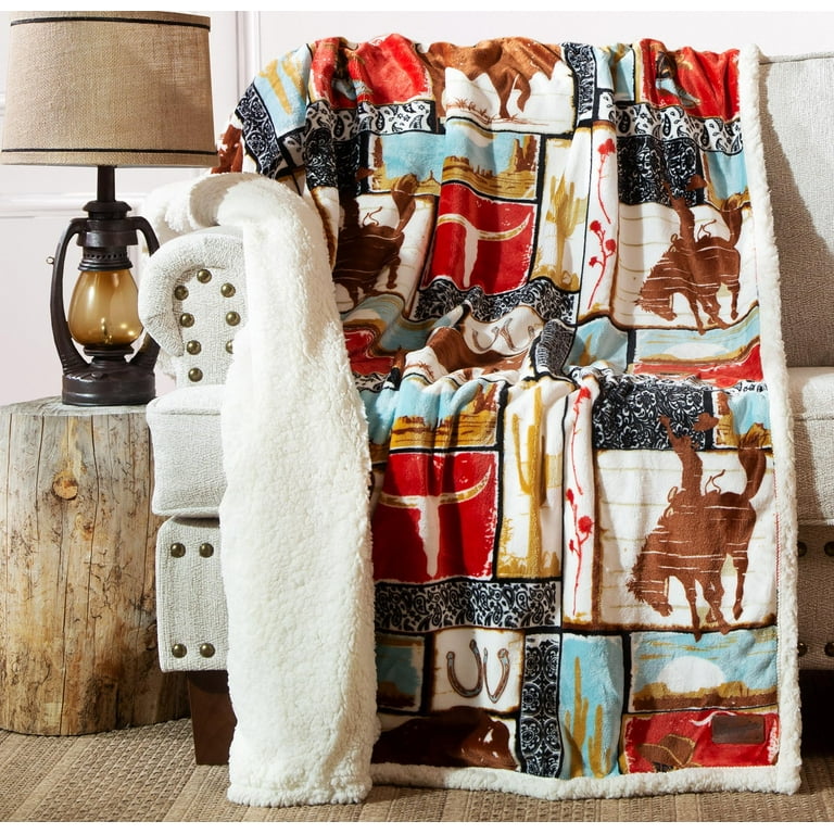 Carstens Inc. Wrangler Ultra Premium Super Soft Plush Sherpa Fleece Oversized Throw Blanket 54 x 68