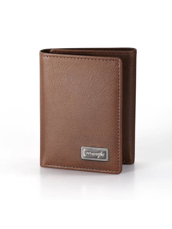 Wallet for Men, Genuine Leather Mens Trifold Wallet RFID Blocking Slim Minimalist Front Pocket - Thin & Stylish with ID Window in Gift Box, Unique Father's Day Gifts, Brown