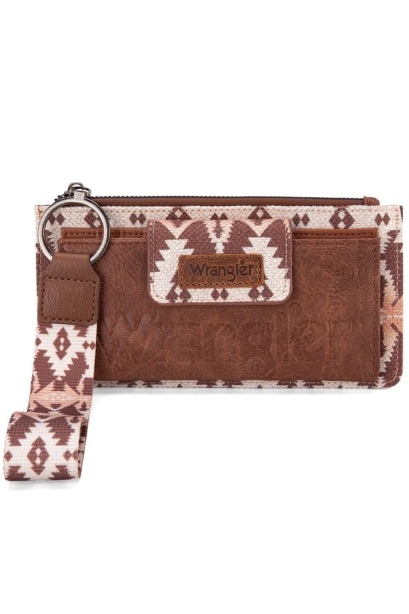 Wrangler Purses for Women Western Clutch Purse Rfid Wallet Womens, Light-Coffee