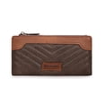 thumbnail image 1 of Wrangler Wallet for Women Bifold Credit Card Wallets with Smooth Zippers, Apricot-Coffee, 1 of 7