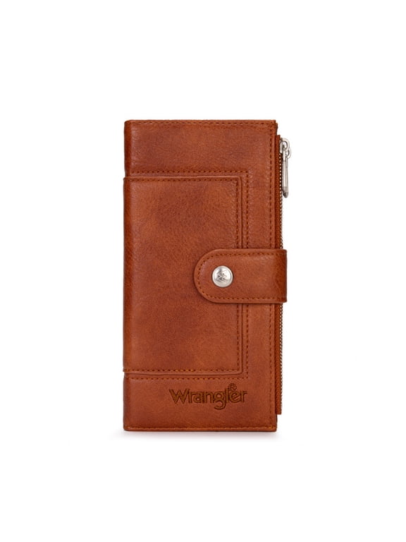 Wrangler Wallets for Women RFID Blocking Bifold Wallets Credit Card Holder, Brown