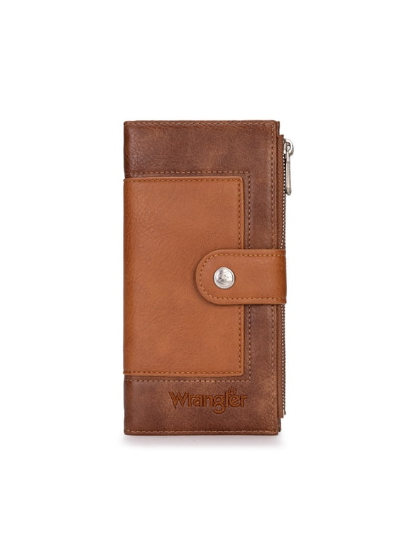 Wrangler Wallets for Women RFID Blocking Bifold Wallets Credit Card Holder, Light Brown