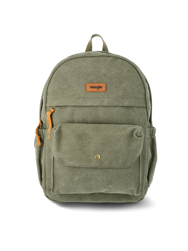 Wrangler Men's and Women's Washed Canvas 17" Laptop Backpack, Burnt Olive -  Walmart.com