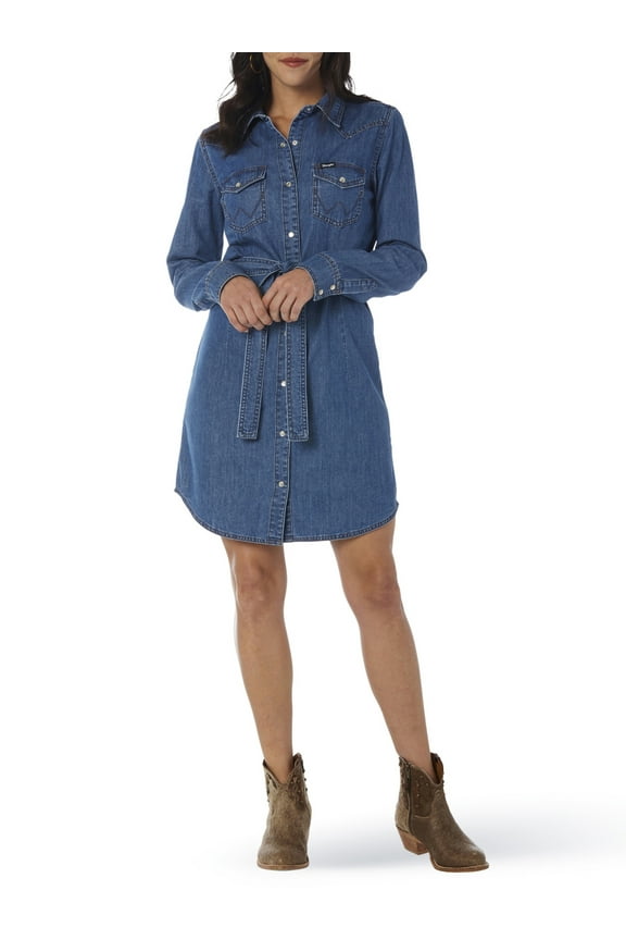 ® Western Denim Shirt Dress