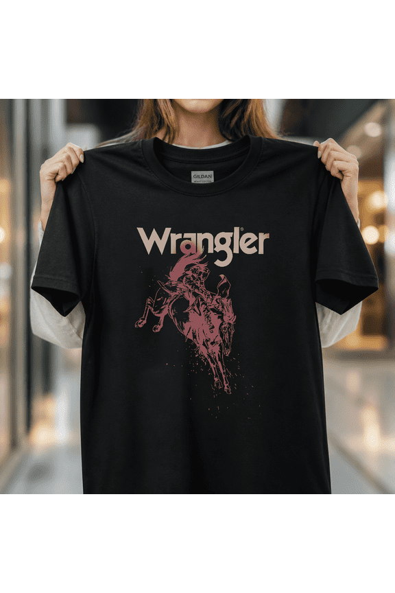 Wrangler Western Retro Cowboy Lifestyle Denim Brand Logo Unisex T-Shirt V1130706, S - 5XL