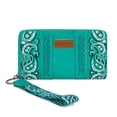 thumbnail image 1 of Wrangler Western Wallet for Women RFID Paisley Wristlet Purse with zipper, Turquoise, 1 of 7