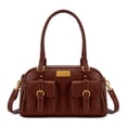 thumbnail image 1 of Wrangler Women Dome Top‑Handle Purse Medium Shoulder Handbag with Detachable Crossbody Strap, Dark Brown, 1 of 8