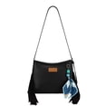 thumbnail image 1 of Wrangler Women Shoulder Crossbody Bag, Medium Western Fringe Hobo Purse, Black, 1 of 6