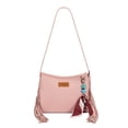 thumbnail image 1 of Wrangler Women Shoulder Crossbody Bag, Medium Western Fringe Hobo Purse, Pink, 1 of 6