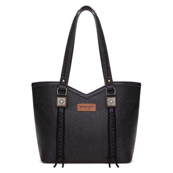 Wrangler Women Tote Bags Large Capacity Fashion Shoulder Handbag, Black