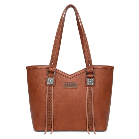 Wrangler Women Tote Bags Large Capacity Fashion Shoulder Handbag, Brown