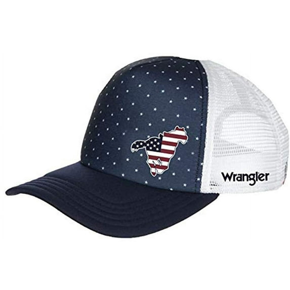 Wrangler Women's American Flag Horse Patch Mesh Back Trucker Cap