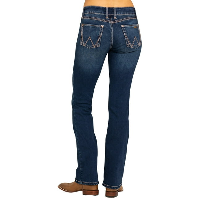 Wrangler Women's Dark Wash Retro Mae Jeans Indigo 9W x 34L