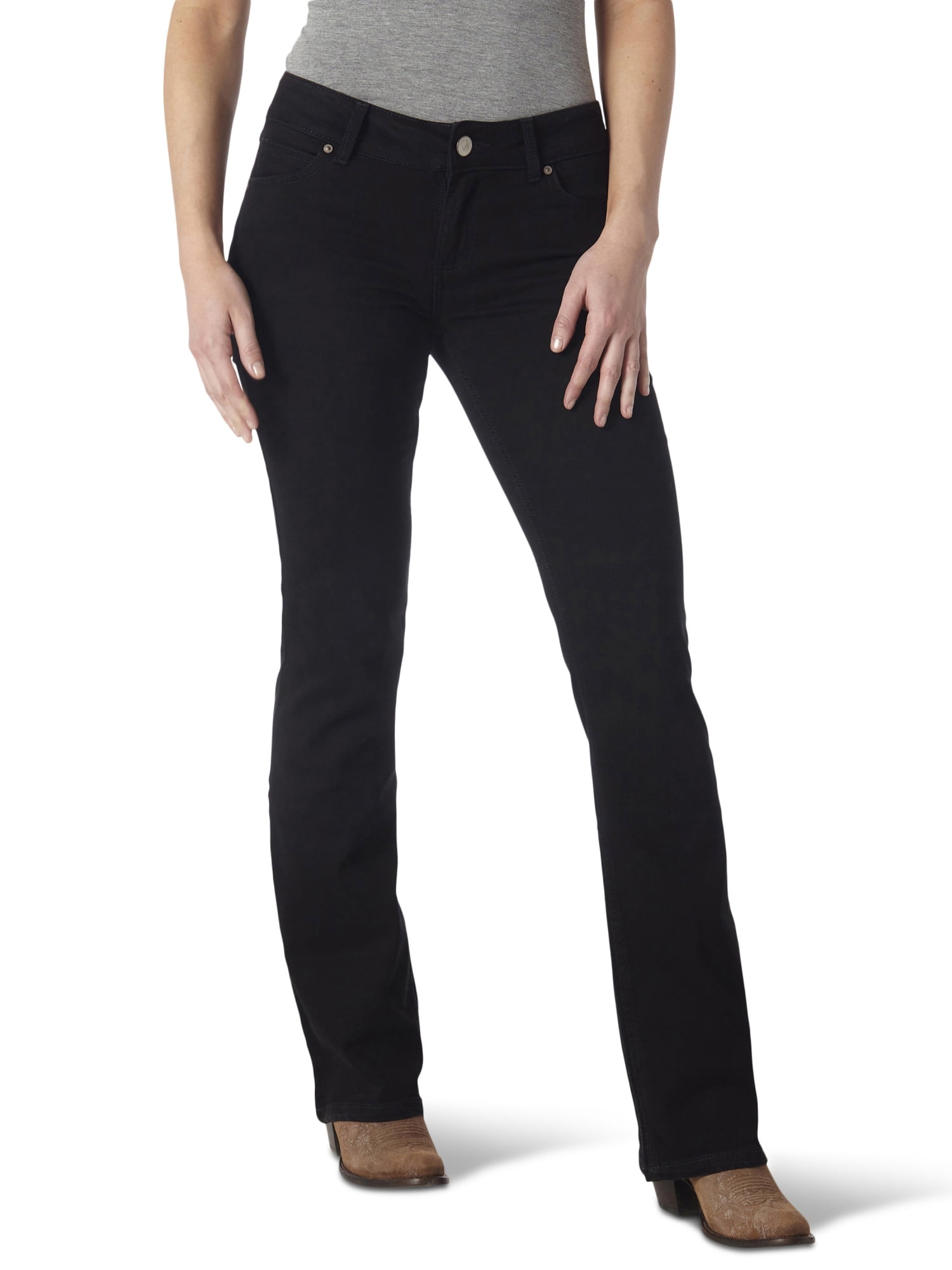  Mid Jeans Wide Poket Women's Trousers Leg Straight