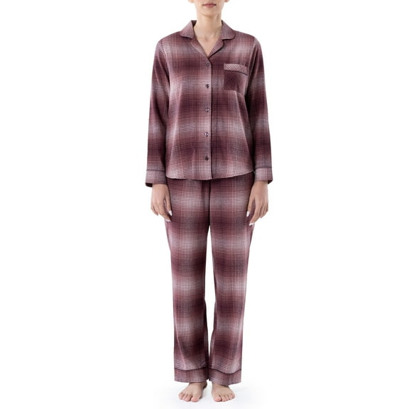 Wrangler Women's Flannel Button-Down Pajama Set, 2-Piece, Sizes S-4X