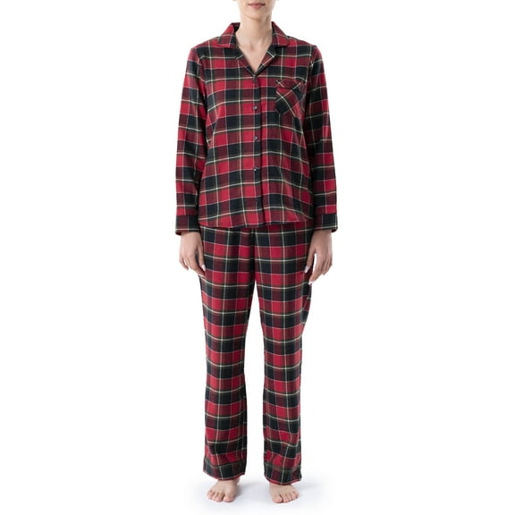 Wrangler Women's Flannel Button-Down Pajama Set, 2-Piece, Sizes S-4X