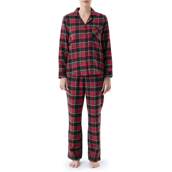 Wrangler Women's Flannel Button-Down Pajama Set, 2-Piece, Sizes S-4X