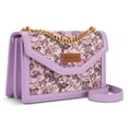 thumbnail image 1 of Wrangler Women's Flap Crossbody Purse, Vintage Floral Print Shoulder Bag with Chain Strap, Light Purple, 1 of 7