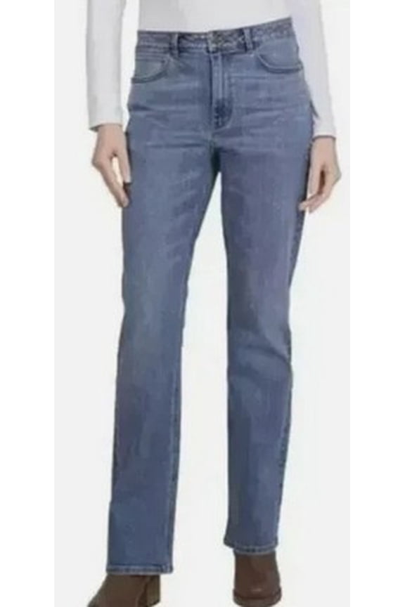 Womens High-Rise Bootcut Jeans, Free to Stretch, Blue, Size 6, 32 Inseam