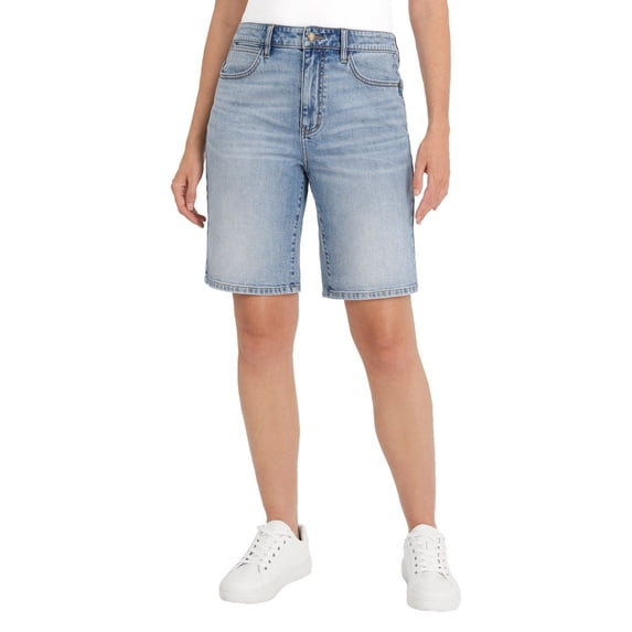 Wrangler Women's High Rise Denim Shorts, Light Blue, 12