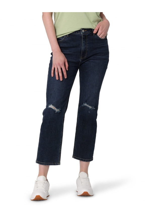 Women's High-Rise Rodeo Straight Leg Crop Jean Salt Spray12