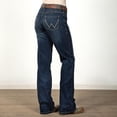 thumbnail image 1 of Wrangler Women's Jade Dark Wash Mid Rise Relaxed Bootcut Ultimate Riding Jeans - 112337312 35W x 34L, 1 of 3